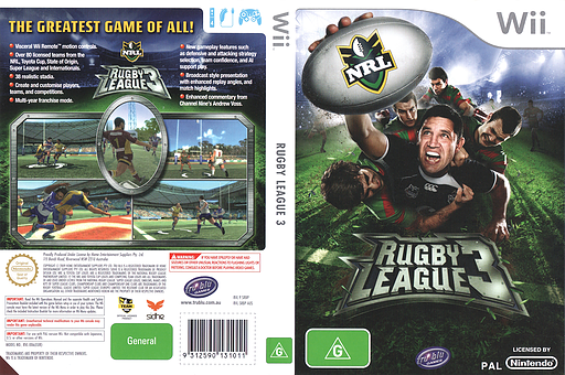 Rugby League 3 Wii cover (SRBPHS)