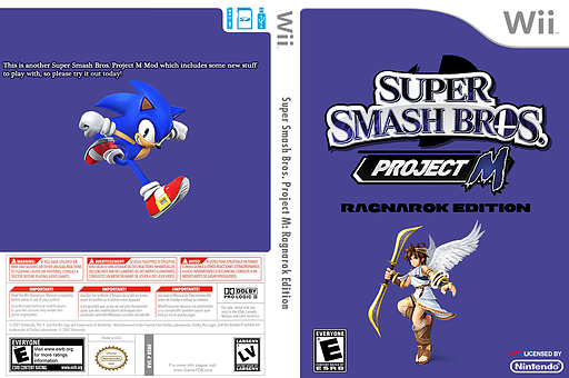 Super Smash Bros. Project M: Ragnarok Edition CUSTOM cover (RSBE40)